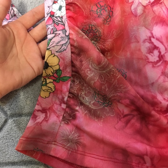 Beautiful Boho Chic Pink Ruched 3/4 Sleeve Top - Picture 7 of 7